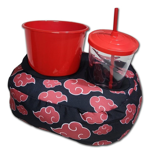 Kit Almofada Porta Pipoca Balde Copo Simples Akatsuki