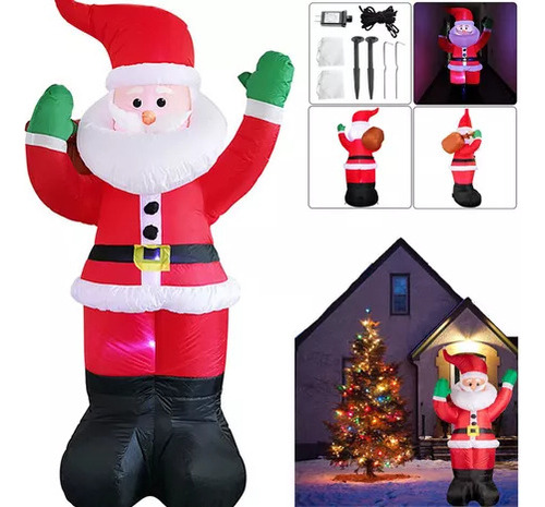 Adornos Navideños Inflables Led De 180 Cm Con Diseño De Papá