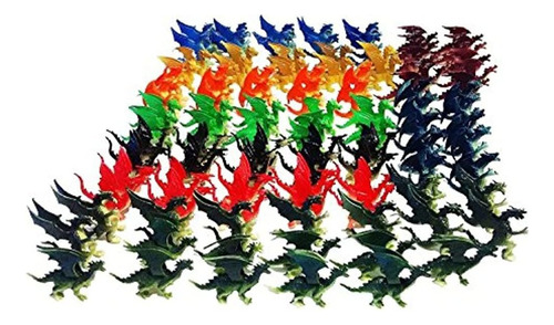 100 Piezas De Plastico Fuego Respiracion Mini Dragones