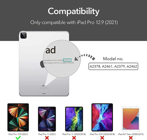 Imagem 2 de 9 de Capa iPad Pro 12.9 (2021) Esr Trifold C/suporte Caneta