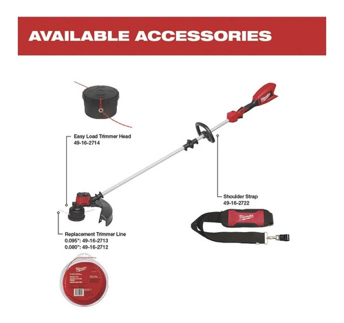 Imagen 3 de 10 de Bordeadora 2828-20 Brushless 18v Milwaukee P/tanza Ø35-40cm