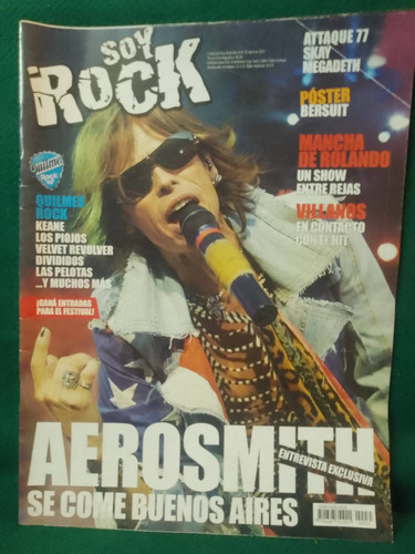 Revista Soy Rock  35 Aerosmith Quilmes Mancha De Rolando