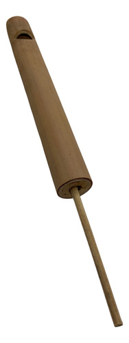 Flauta De Êmbolo Artesanal Em Bambu Natural