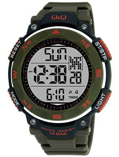 Reloj Q&q Hombre Deportivo Acuatico Digital Negro Casual Q Q