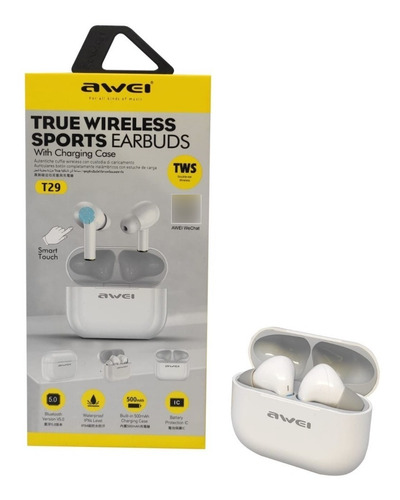 Imagen 3 de 4 de Auriculares Inalámbricos Bluetooth Tws Awei T29 Blancos