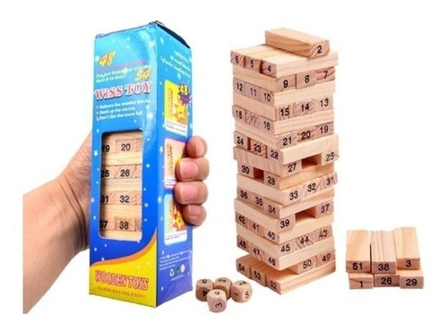 Jenga Juego De Mesa Grande 48 Piezas De Madera