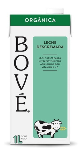 Imagen 1 de 5 de Leche Descremada Orgánica Bové 1 Lt