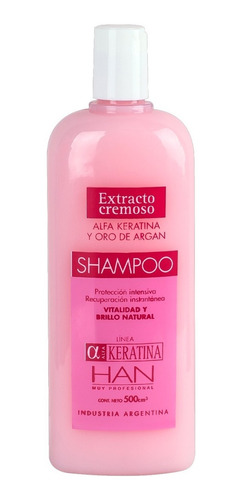 Han Extracto Cremoso Shampoo Hidratante Keratina Argan X 500