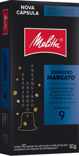 Melitta Espresso Marcato café em cápsula torrado e moído 50g 10 unidades