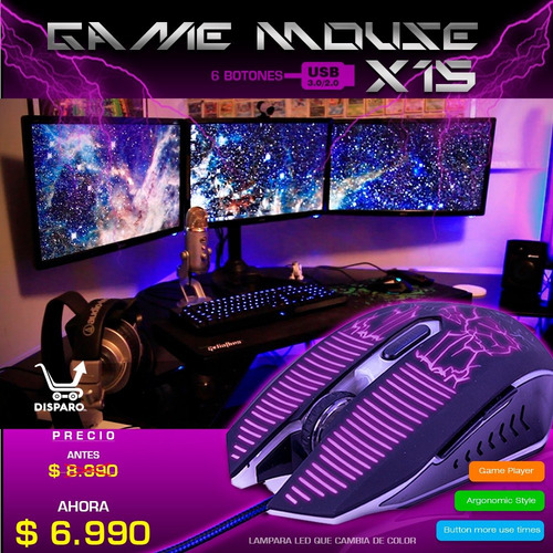 Pack 2 Mouse Gamer X15 Usb 3.0 Dpi 3600 Pc Professional