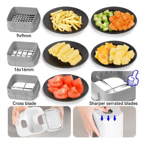 Picador De Verduras Keouke Con 3 Cuchillas Intercambiables Color