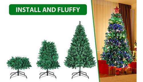 1.8m De Árbol De Navidad Artificial Verde Pino 960 Ramas