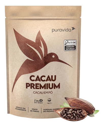 Cacau Em Pó Premium Puravida 250g