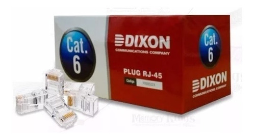 Conectores Plug Rj45 Dixon Cat 6e Cables De Red Patch Cord