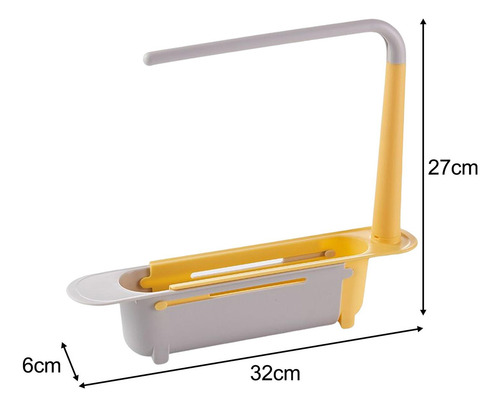 Soporte De Estante De Almacenamiento De Fregadero Amarillo