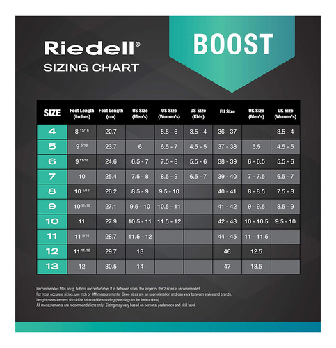 Riedell Skates - Boost - Patines Para Interior, Talla 10, Ne