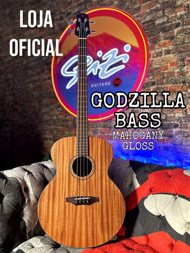 Baixolão Seizi Supreme Godzilla Bass Gold Mahogany Gloss
