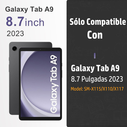 Funda para Samsung Galaxy Tab A9 8.7 Pulgadas Versión 2023 con Cierre Magnético Gris