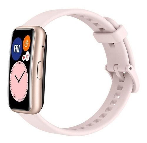 Imagen 6 de 7 de Huawei Watch Fit Active 1.64" caja de fibra polimérica rose gold, malla sakura pink de silicona TIA-B09