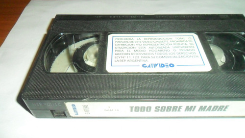 Vhs Todo Sobre Mi Madre (sin Carátula Original) (Usado)