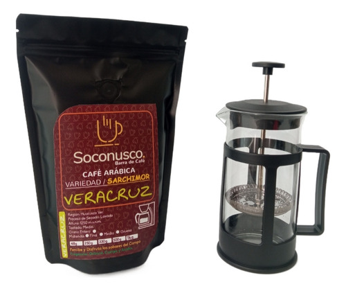 Prensa Francesa 350ml + 250g Café Especialidad Chis,ver, Oax