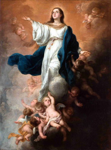 Lienzo Arte Sacro Asunción Virgen Esteban Murillo 160x120