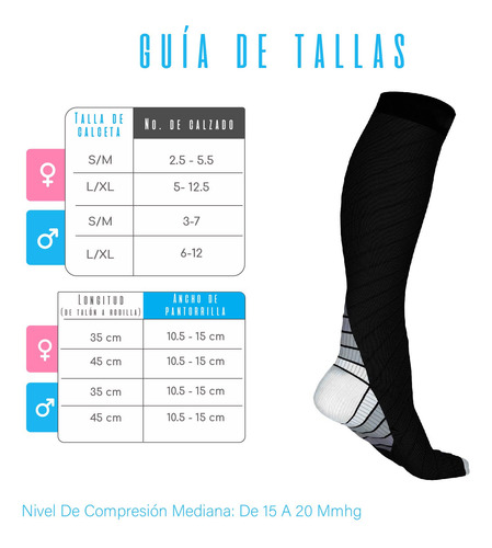 Calcetas De Compresión Para Diabéticos Y Deporte 2 Pares