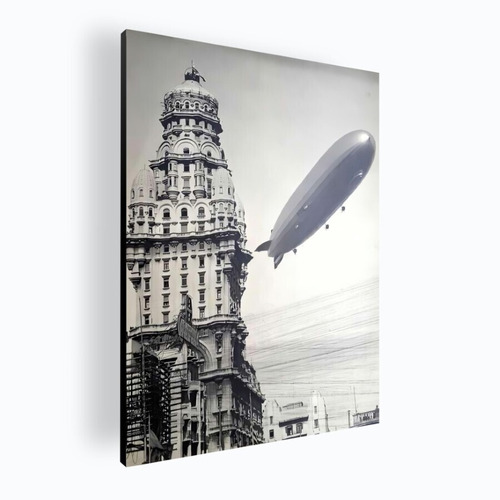 Cuadro Moderno Mural Poster Zeppelin En Montevideo 60x84 Mdf