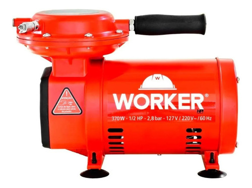 Imagem 1 de 3 de Compressor de ar mini elétrico portátil Worker 371629 vermelho 127V/220V 60Hz