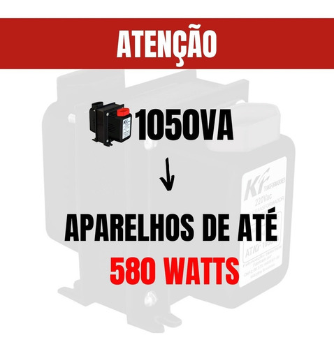 Imagem 2 de 5 de Transformador 1050va Bivolt 110v Para 220v E 220v Para 110v