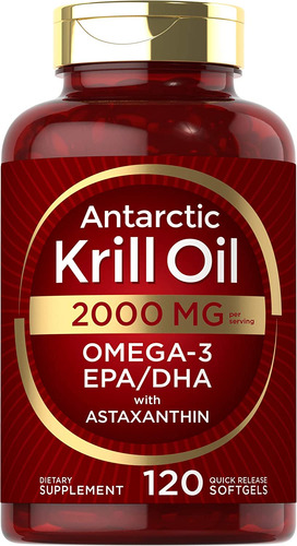 Aceite Krill Antartico 2000mg Epa/dha C/ Astaxantina X120cap