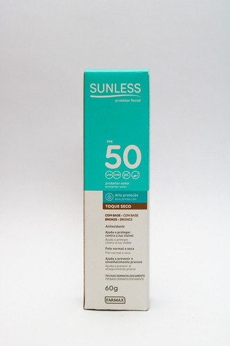 Protetor Facial C Base Bronze Fps 50 60g Sunless