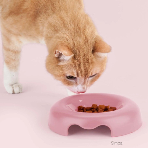 Imagem 6 de 7 de Comedouro Plano P/ Gatos United Pets Kitty Amarelo 120ml