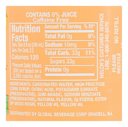 Refresco Sabor Piña Welch's Pineapple Soda 591ml Americano