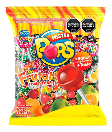 Chupetín Mr Pop Frutal Cumpleaños Bolsita Niños Dulce Regalo