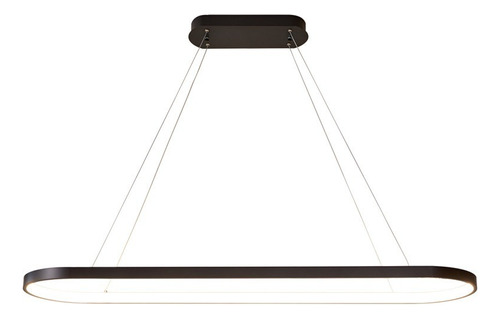 Luminaria Colgante Led 39w Luz Cálida 120cm En Color Negro