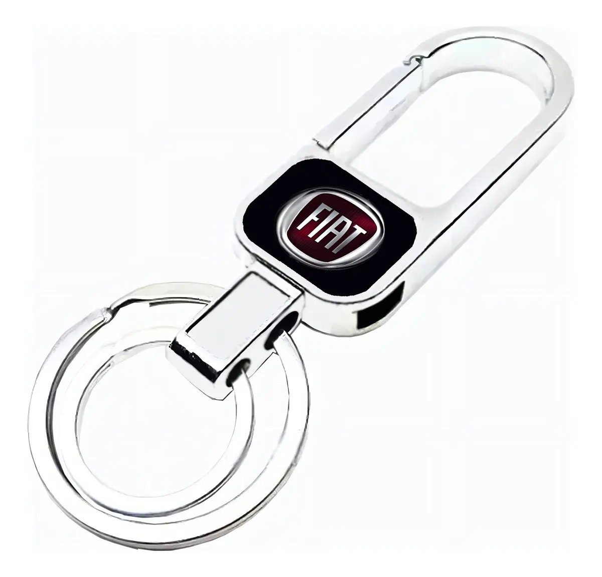Chaveiro 2 Argolas Metal Fiat Carro Mosquetão Gatilho