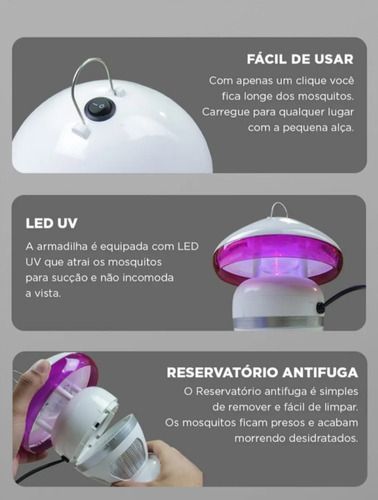 Luminária Armadilha Mata Mosquito Pernilongo Fácil Led Móvel
