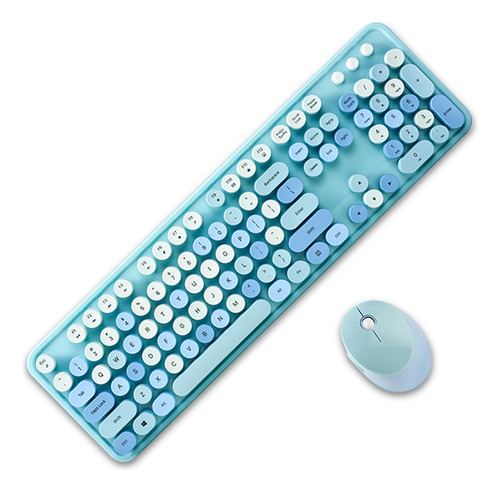 Conjunto De Teclado E Mouse Sem Fio Sweet Mixed Color 2.4g