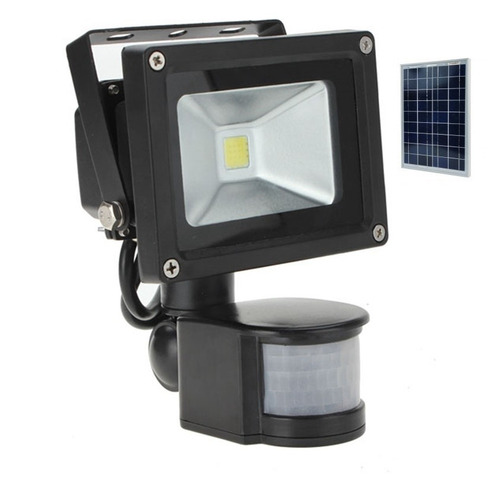 Reflector Led Solar 10w = 100w Sensor De Movimiento Garantia