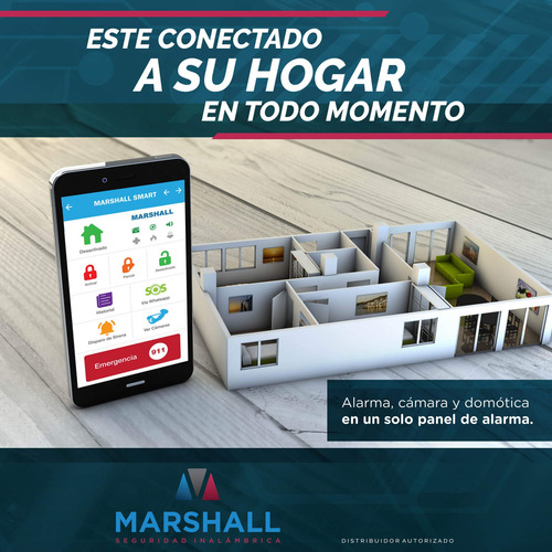 Imagen 2 de 9 de Kit Alarma Domiciliaria Inalámbrica Marshall Go Wifi Smart