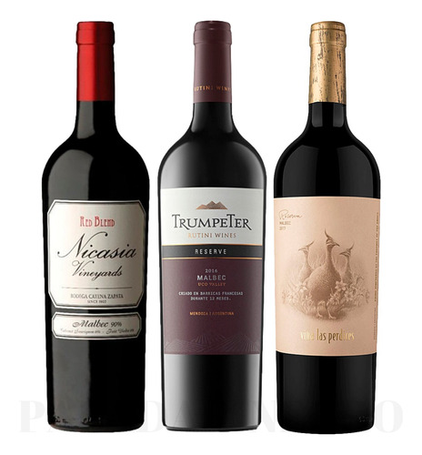 Combo Reserva Malbec Nicasia + Trumpeter + Las Perdices X3