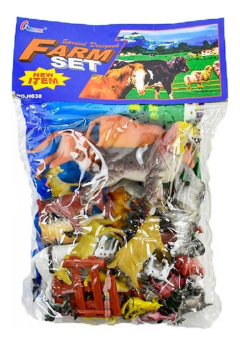 Kit Animais Da Fazenda Bichos 27 Pcs Diversos Tamanhos H638