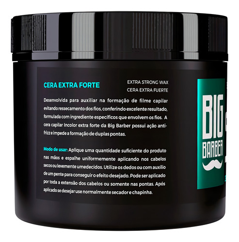 Kit 12x Cera Modeladora Cabelo Shine Wax Brilho Big Barber