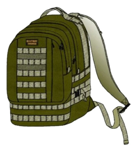 Molde, Patrón Mochila Tipo Militar, Forro Interior.