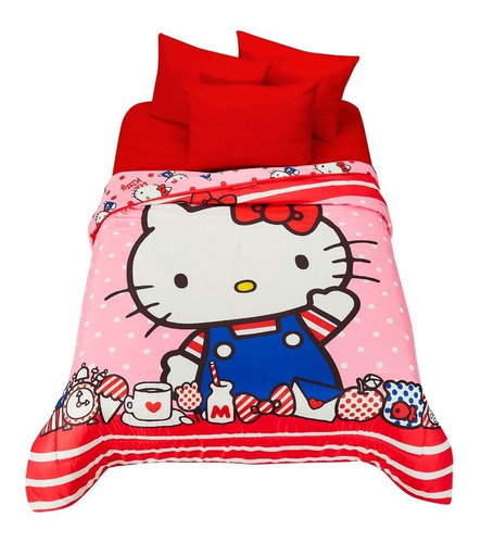 Edredón Digital Sustentable Matrimonial Hello Kitty