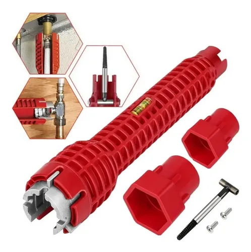 Chave Hidráulica 8 Em 1 Multifuncional Versátil Exbom Chm801 Cor Vermelho