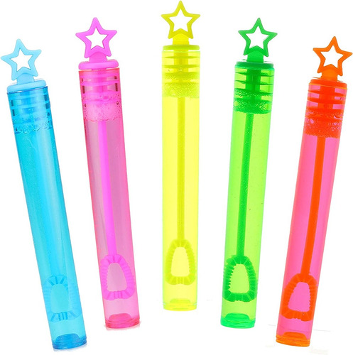 Varitas De Burbujas Multicolor Con Diseño De Estrellas 40 Pz