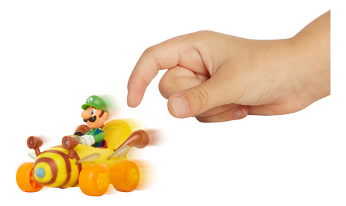 Luigi Kart Bros Vehiculo Pull Back Moneda Original 5cm 40462