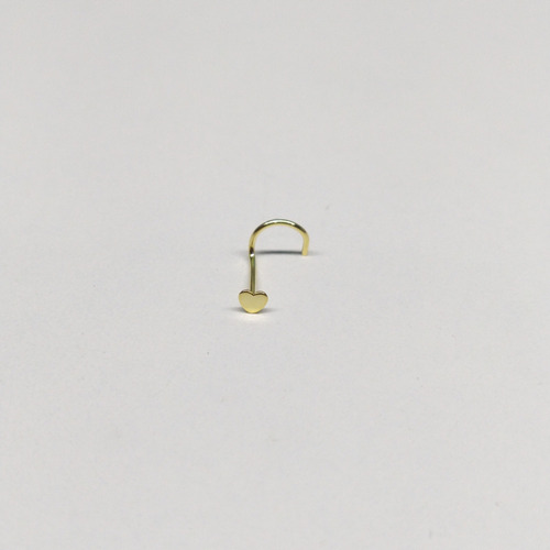 Piercing Nariz Nostril Coração Aço Folheado A Ouro